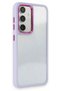 Samsung Galaxy S24 Case Transparent Hard Silicone Cover with Colored Edges and Camera Detail