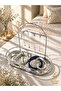 Decorative Oval 4-Hook Silver Jewelry Stand - 3