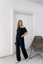 Women's Modal Fabric Casual Off-Shoulder Short Sleeve Blouse and Pants Two-Piece Set 0087 - 2