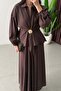 Blouse with Buckle and Skirt with Elastic Waist Set 51345 - 2