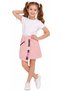 Girl's My Favorite Text Patterned Lycra Powder Color Skirt with Zipper Pockets - 2