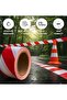 ADHESIVE TAPE WARNING RED WHITE 72MM 100YD - 5