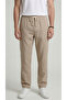 Men's Beige Linen Trousers Muslin Fabric Oversize Comfortable Fit Daily Use - 2