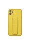 Apple iPhone 12 Case Coco Leather Stand Cover - Yellow