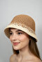 Women's Camel Transitional Straw Knit Bucket Bag |   Summer Beach and Vacation Hat - 2
