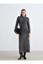 Nevavm with a Difference of Lcwaikiki Classic Anthracite High Neck Knitwear Dress with Belt - W5O321Z8-D6Y