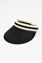 Women's Black Straw Crown Visor |   Hijab Compatible Summer Beach and Tennis Hat