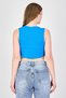 Women Ribbed Sleeveless Tank Top, Ocean Blue - 4
