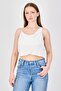 Women Asymmetrical Neck Sleeveless Solid Top, White