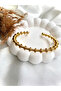 Spiral Textured Minimalist Gold Steel Bracelet & Bangle