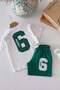 100% Cotton Slogan T-Shirt and Green Shorts Boys' Set - 4