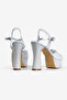 Silver Glitter High Platform Heel Evening Dress Shoes - 5