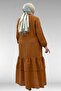 66002 Plus Size Skirt with Ruffled Sleeves and Elastic Muslin Robe - Cinnamon - 5