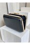 Black Color Gold Detailed Thick Crocodile Patterned Women's Evening Dress Bag Wedding Engagement Graduation - 4