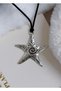 Spiral Starfish Black Suede Rope Necklace – Bohemian Coast Style Star Necklace (55+5 cm) - 2