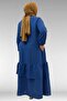 66002 Plus Size Skirt with Ruffled Sleeves and Elastic Muslin Fabric - Indigo - 5
