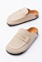 Cream Suede Women's and Men's Sabo Slippers - 4