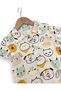 Baby Boy Animals Printed 6-9-12-18-24 Months Muslin Shirt Holiday 2-Piece Stylish Top and Bottom Set - 5