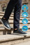Navy Blue Genuine Leather Men's Casual Shoes - 3