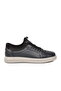 Navy Blue Genuine Leather Men's Casual Shoes - 2