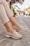 Beige women's casual shoes - 3
