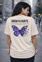 Women's Purple Butterfly Oversize T-Shirt with Writing on the Back Trendy Design 100% Cotton