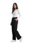 Black High Waist Lycra Straight Cut Women's Palazzo Trousers with Pockets - 3