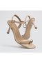 (İnna) Women's Heeled Sandals with Button Detail Ten - 5