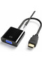 Black Color HDMI to Vga Converter Audio Supported Converter Adapter with 3.5mm Audio Output for Pc Laptop Tv Compatible Black - 2