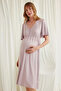 Clothing Lace Front Buttoned Maternity Viscose Nightgown - 2