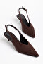 Kate Brown Suede 3 cm Heeled Pointed Toe High Heels