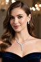 Accessories 39+4 cm Adjustable Crystal Stone Stylish Y Model Wedding, Henna, Engagement Bridal Jewelry Set - 4