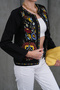 Crew Neck Colorful Embroidered Seasonal Jacket - 7
