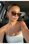 Women's Sunglasses Cateye Frame Uv400 Glass 53 Ekartman - 2