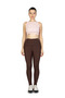 Step Nova Brown Pocketed High Waist Gathering Soft Fabric Ankle Length Sports Leggings - 6