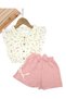 Girl's Summer Muslin Crop Top and Shorts Set, 2-Piece, 2-3-4-5-6 Years Old, Festive Stylish Muslin Set - 2