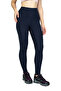 Step Nova Navy Blue High Waist Gathering Effect Soft Fabric Ankle Length Sports Leggings with Pockets - 3