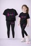 Mother Daughter Matching Leggings - T-Shirt Set 100% Cotton Printed Flexible Comfortable Casual Sporty Combination
