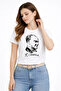 Women's White Ataturk Printed T-Shirt Short Sleeve Crew Neck Basic T-Shirt - 3