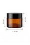 50 Pcs Black Cap Glossy Amber Glass Lip Sleeping Cream Cosmetic Hand Care Travel Jar 50 ml - 2