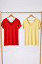2 Pieces Front and Back V-Neck Basic T-Shirts