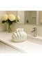 Shell Shape Tissue Box Holder with Tissue, Iridescent White Ceramic Facial Tissue Dispenser, Boho Na - 2