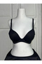 Women's Laser Cut Supportive and Underwire Black Bra