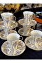 6-Piece 24K Original Gold Gilt Special Design Hand Painted Coffee Cup Set (Mdl19) - 4