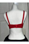 Women's C Cup Cotton Lace Detailed Gathering Red Bra - 2