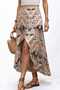 Fusta Maxi Asimetrica Boho Bej