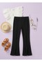 Girls' High Waist Lycra Comfortable Cut 100% Cotton Spanish Leg Slit Black Leggings Pants (2-14 Years) - 4