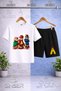 Children's Alvin 3Lu Sincap Ayakta Special Printed Crew Neck 3-Piece T-Shirt - Shorts Set - 2