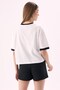 Crep Women's Paris Carousel Printed Crop T-Shirt Crew Neck 100% Cotton Ecru – Relaxed Fit - 3