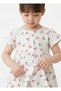 Girl's Short Sleeve 100% Cotton Muslin Cherry Patterned White Dress (2-8 Years) - 5